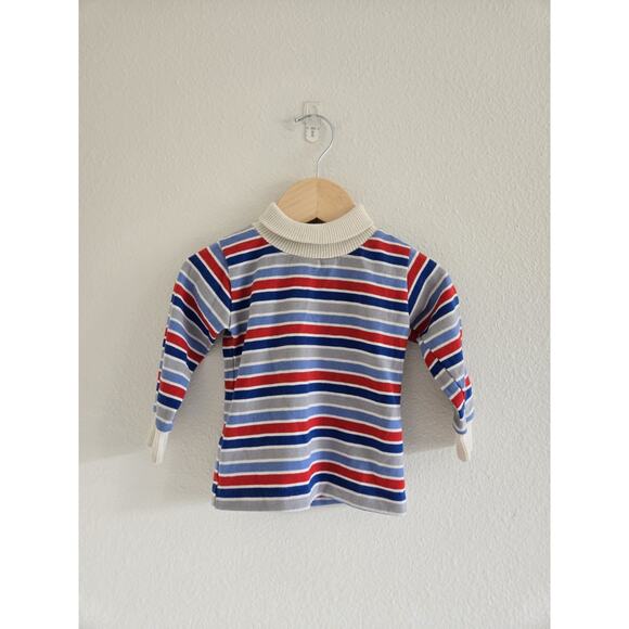 Vintage Health-tex Toddler Red And Blue Striped Turtleneck - Picture 4 of 4